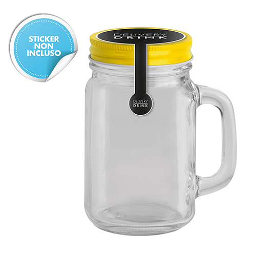 Vasetto ermetico in vetro con tappo colorato 500ml JAR GLASS