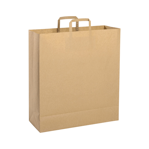 Shopper in carta avana con maniglia piatta 45x48x15