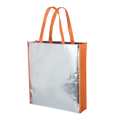 Shopper in tnt laminato manici lunghi 38x42x10