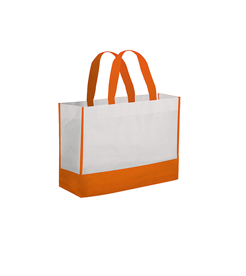 Shopper in tnt bicolore con manici corti 40x35x12